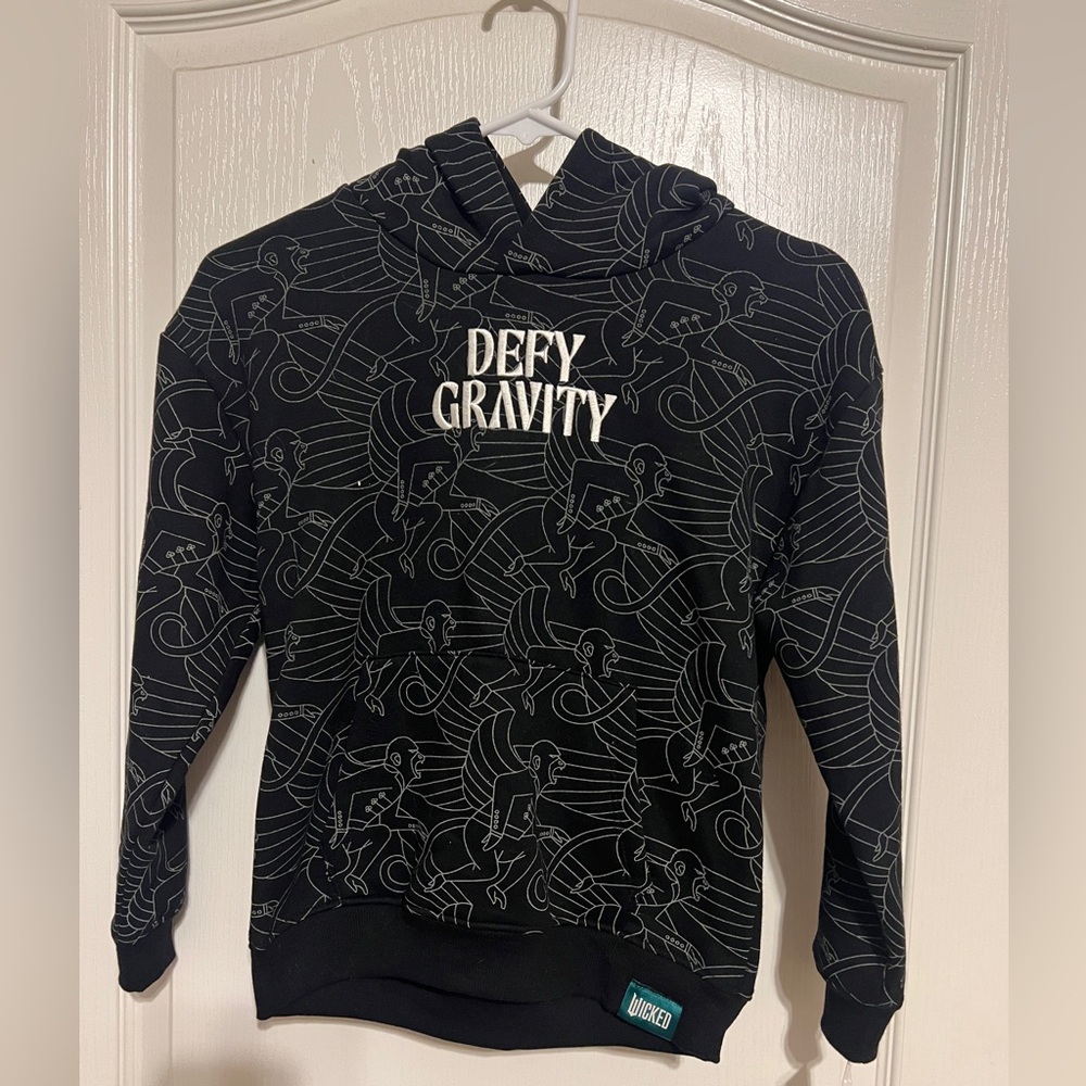 Kids Wicked Defy Gravity Black Hoodie (XS and M)